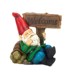 Summerfield Terrace Welcome Gnome Solar Statue