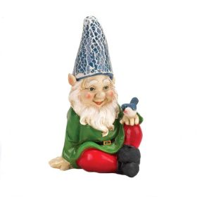 Summerfield Terrace Cheery Gnome Solar Garden Statue