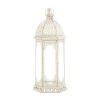 Gallery of Light Graceful Distressed White Lantern (L)