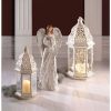 Gallery of Light Small Distressed White Lantern