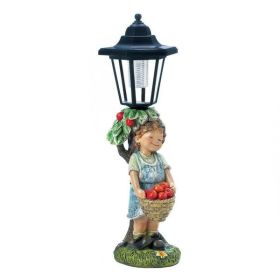 Summerfield Terrace Apple Basket Solar Street Light Statue