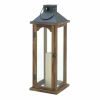 Gallery of Light Large Simple Metal Top Wooden Lantern