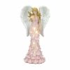 Wings of Devotion Solar Powered Pink Rose Angel Statue