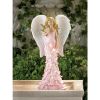 Wings of Devotion Solar Powered Pink Rose Angel Statue