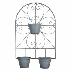 Summerfield Terrace Scrollwork Trellis With Flower Pots