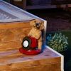 Summerfield Terrace Dog Fire Helmet Solar Statue