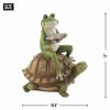 Summerfield Terrace Frog On Turtle Solar Statue