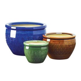 Summerfield Terrace Jewel-Tone Flower Pot Trio