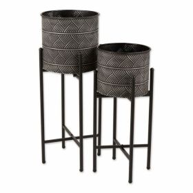 Accent Plus Deco Waves Bucket Plant Stand Set