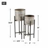 Accent Plus White Wash Galvanized Bucket Plant Stand Set