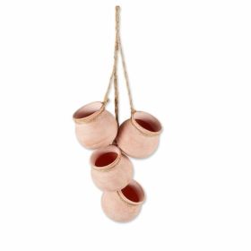 Accent Plus White Wash Terracotta Dangling Mini Pots