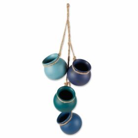 Accent Plus Blue Tones Dangling Mini Pots