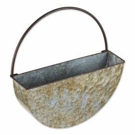 Accent Plus Round Galvanized Wall Planter