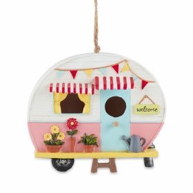 Accent Plus Pink & White Camper Birdhouse