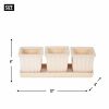 Accent Plus White Square Ceramic Small Planter Set