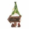 Accent Plus Glowing Welcome Sign Gnome Solar Statue