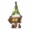 Accent Plus Glowing Welcome Sign Gnome Solar Statue