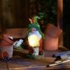 Accent Plus Gnome Holding Orb Solar Statue