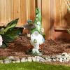 Accent Plus  Glowing Nose Gnome Welcome Sign Solar Statue