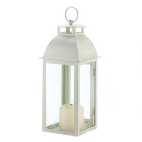 Gallery of Light Distressed Ivory Candle Lantern